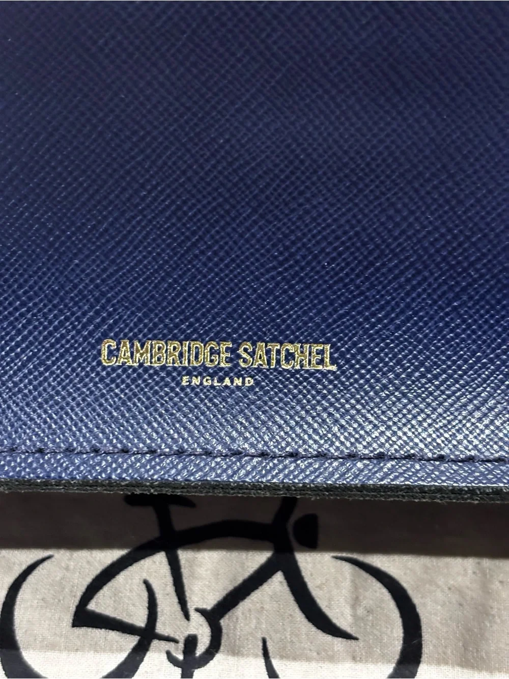 The Cambridge Satchel Company Navy Leather Messenger Satchel